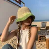 Geniş Memlu Şapkalar Kadınlar İçin Renkli Siper Şapkalar İlkbahar ve Yaz Seaside Seyahat Fotoğraf Beh Cap Dış Mekan Gölgesi Katlanabilir Dokuma Kova Şapkası P230311