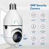 Wi -Fi PTZ IP 카메라 원격 HD 360 °보기 보안 보안 E27 전구 인터페이스 1080p 무선 360 회전 자동 추적 파노라마 카메라 전구 회전