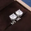 Stud Earrings Luxury Simple Brilliant Multicolor Cubic Zirconia For Women Fashion Female Wedding Jewelry Accessories