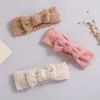 Haaraccessoires band baby bowknot nylon elastische hoofddeksel lam fleece hoofdband baby's winddichte warme winter kinderen