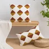 Cushion/Decorative Pillow Nordic Yellow Brown Tufted Cushion Cover Triangle Tufted Embroidery Decorative Throw Pillow Cover Bedside Sofa Waist Pillowcase 230311