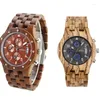 Avanadores de pulso No verão de 2023, masculino de luxo relógios esportivos de moda 6 Multi - Funcional Quartz Wood Watch Band Purple Light Tan