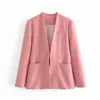 Ternos femininos Blazers Mulher elegante sólida fina de blazer de primavera feminina casual de cintura alta