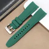 Assista Bandas Interface Soft ARC Silicone WatchBand 18 20 22mm Tira de borracha à prova d'água para a marca feminina Brand Universal Bracelet Green Green