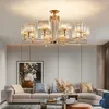 Luces de techo Lámpara de araña de cristal posmoderna Estilo de lujo Ambiente simple Decoración de la sala de estar del hogar