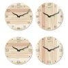 Wall Clocks Simple Wood Grain Clock Modern Design Silent Quartz Home Living Room Office Cafe Decoration Art Watch