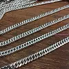 Kedjor Rostfritt stål Silverfärg 4mm Curb Cuban Chain DIY smycken Fynd i bulkmode Starka män Kvinnor 1/5/10metrar