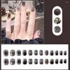 False Nails Delicate Nail Shiny Quick Building Full Cover Black Smudge Faux Reusable Eye-catching Press On Female Supply