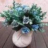 Flores decorativas de fábrica grinaldas de pintura a óleo elegante estilo artificial de rosa flores de seda 10 flores de casamento floral jardim de casamento de7653619