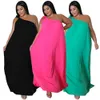 Vestidos de tamanho grande mulheres roupas de verão vestido de verão sexy sem mangas de cor sólida maxi lotes lastes de backlesses 230307