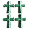 Pendant Necklaces 2023 Fashion Selling Malachite Stone Cross Pendants Charm Fit Jewelry Making 4pcs/lot Wholesale Free