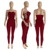 Jumpsuits voor dames rompers sexy off -schouder dames jumpsuit geplooide fitness streetwear mouwloze feestavond lange romper vrouwen jumpsuit outfit 230311