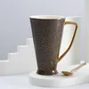 Céramique tasse coffre tasse de luxe cadeau os porcelaine cafée de grande capacité en porcelaine dynamique cadeau d'anniversaire