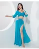 Scene Wear Belly Dance Set 2st French Puff Sleeves Half High midje Drill Tassel Light Luxury Training Clothes Practice Suit Su