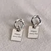 Stud Earrings FNJ Birthday Gift 925 Silver Original Pure S925 Sterling Earring For Women Jewelry Good Luck Happy Everyday