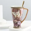 Bone China Mugs Coffee Cups Large Capacity Porcelain Drinkware Vintage Designs Ceramic Mug 2021 New Arrival Birthday Gift