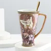 Bone China mokken koffiekopjes grote capaciteit porselein drinkware vintage ontwerpen keramische mok 2021 nieuw aankomst verjaardagscadeau