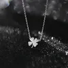 Chaînes 925 Sterling Silver Clover Clavicle Necklace 2023 Fashion Temperament Trend