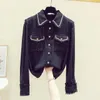 Women's Blouses High-nnd Western Style Shirt Women 2023 Early Spring Clothing European Blouse Design Niche Tops Female Jackets Cardigans L22