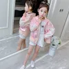 Jackor Fashion Letter Jacket For Girls Summer Sun Protection Coat Big Kids Ytterkläder Casual Children's Clothing 5 6 8 10 12 14 Year 230311