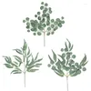 Flores decorativas Planta artificial eucalipto deixa plantas falsas caules decoração de natal de natal