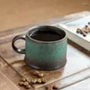 Mokken creatieve retro mug heren en dames kantoorbekers koffie beker huishouden keramische oven transformeerde malachite groene thee bar