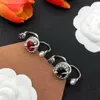 New style Gold/Silver chain With Side Stones rings Skull Skeleton Charm Open Ring For Women Men Party wedding lovers engagement Punk Jewelry Gifts R2024-R1865