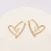 Heart Design V Letter Studs Branded Gold White K Hoop Drop Earrings for Women Girls Lover Lady Gift Fashion Exaggerated Engagement Party Street Wedding Bride Jewelry