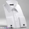 Mężczyźni S T Koszulki M 6xl francuska sukienka mankietów 2023 Białe długie rękawy formalne przyciski biznesowe Mężczyzna S Regularne spinki do mankietów 230311