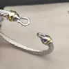 Bracelets de bijoux de créateurs Femme Bracelet de câble torsadé Mens 5MM Manchette Charme Mode Luxe Fil Bracelet Argent Exquis Simple Bijoux Accessoires pour Femmes