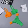 Kadın mayo 2pcs/set çekici seksi renk blok sütyen düşük bel brifs set bikini sıska toplantı