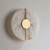 Vägglampor nordisk modern kreativ marmorlampa för vardagsrum guld koppar hem inomhus dekoration leder sconce sovrum sovrum rund