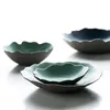 Miski ceramiczne zestawy obiadowe talerze naczynia miska ryżowa nieregularna duża zielona porcelanowa płyta stek ekologiczna