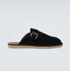 Luxury Men's Formal Shoes Calfskin Suede Slide Flat Slippers Rubber Soles Success Men's Dinner Casual Walking Shoes EU40-43