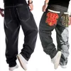 Jeans da uomo per uomo Street Dance Hiphop Fashion Ricamo Pantaloni larghi neri in denim Pantaloni da uomo in generale Rap Hip Hop 230311