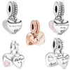 925 Silver Fit Pandora Original Charms Diy 펜던트 여성 팔찌 Bracelets Beads Mother Day 선물 어머니 앰프 딸 구슬