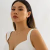 Choker Purui Fashion Simple Luxury Black Crystal Glass Bead Chain Collese для женщин очаровывать корейские стиль тенденции