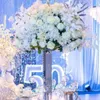 décoration or miroir pilier fleur route plomb acrylique table de mariage centres de table événement fête vases maison hôtel décoration 652