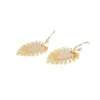 Hoop Earrings Gold Filled Monstera Leaf For Women Boutique Jewelry