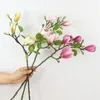 Decorative Flowers Fall Pastoral Magnolia Bud Branch Latex Artificial Home Wedding Decoration Living Room Decor Flores Artificales