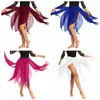 Stage Wear Style Women Chiffon Belly Ballroom Dance Skirt Waltz Dancewear Elegant Mid-Long Latin Asymmetrical Hem Skirts