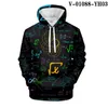 Hoodies masculinos graffiti capuz colorido 3d homem engraçado matemática logística química com capuz de capuz high street sweatshirt fórmula harajuku