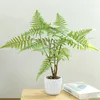 Dekorativa blommor 55 cm Fake Palm Tree Artificial Plants Potted Plastic Fern Bramch Silk Eucalyptus Leafs Desktop Bonsai For Home Office