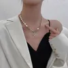 Kedjor 2023 mode kvinnor hjärta hänge pärlkedja sömmar halsband sexig parti benben juvelera