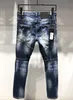 DSQ Phantom Turtle Men 's Jeans Mens 럭셔리 디자이너 청바지 스키니 찢어진 멋진 사람 인과 구멍 데님 패션 브랜드 피팅 청바지를 씻는 바지 6930