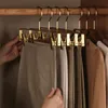 Cintres Racks 5pcs Cintres Pantalons GoldSliver Cintres Métal Alliage D'aluminium Traceless Robe Pantalon Séchage Rack Garde-Robe Racks De Stockage 230311