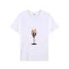 Women's T Shirts Summer Women Wine Glasses Tshirts Short-sleeve Print Tee Shirt Funny Ladies O Neck Ulzzang Female Black Tops Tees