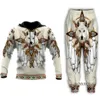 Männer und Frauen 3D -gedruckte indische indische Wolf Casual Clothing Fashion Sweatshirt Hoodies und Hosen Übung Anzug A466