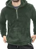 Men's Hoodies & Sweatshirts Men Sweater Autumn And Winter Leisure Home Pure Color Pocket Sports Long-sleeved Zipper Hooded Plush Pullover To