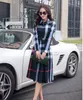 Women Casual Dresses New A- line Large Hem Plaid Printed Long-Sleeved Dress Designer Slim T-Shirt Tops